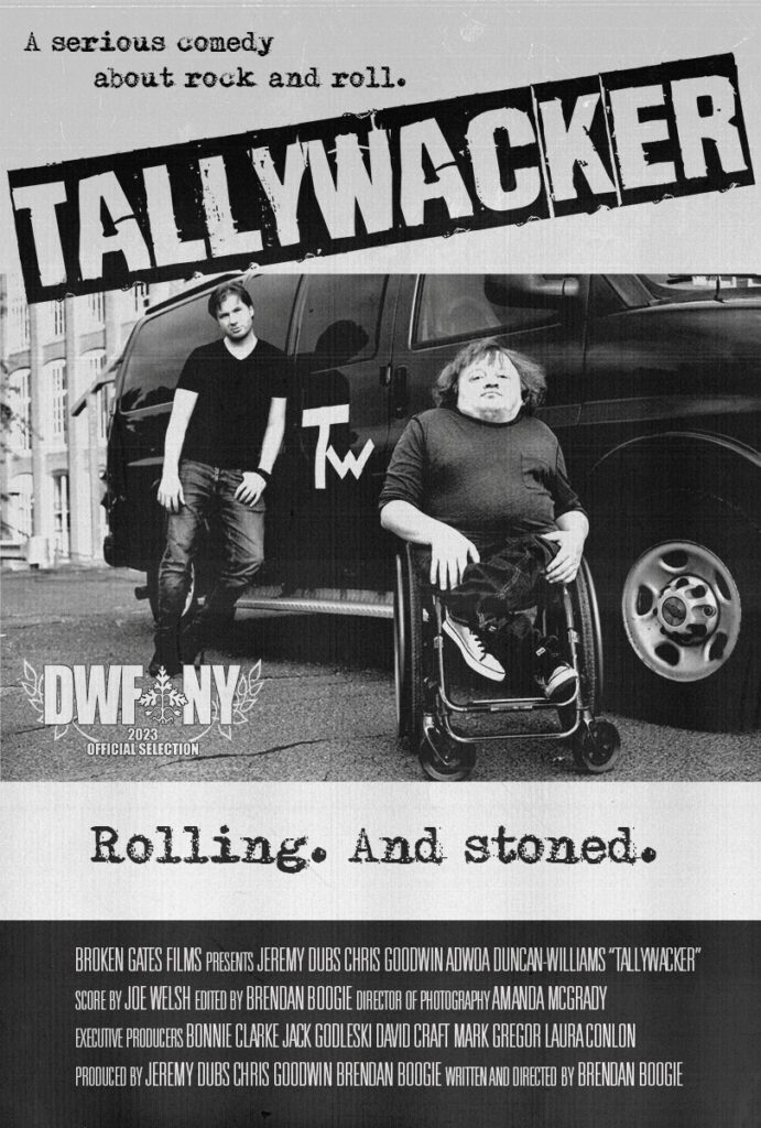 poster for TALLYWACKER movie "a serious comedy about rock and roll" 